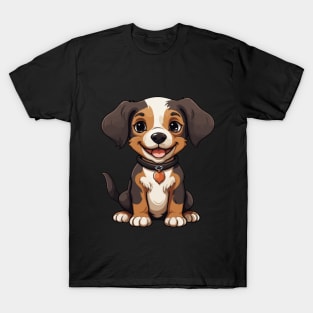 Charming Tri-Color Puppy: A Heartwarming T-Shirt Design T-Shirt